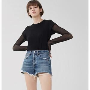 AGOLDE Parker Vintage Cutoff Organic Denim Shorts in Rock Steady‎ Size 29